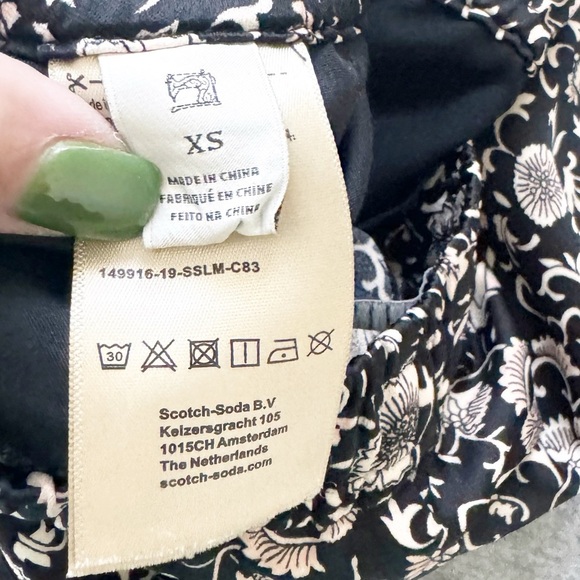 Scotch & Soda Palm Cove Striped Floral Tuxedo Silky Pants - Picture 13 of 15